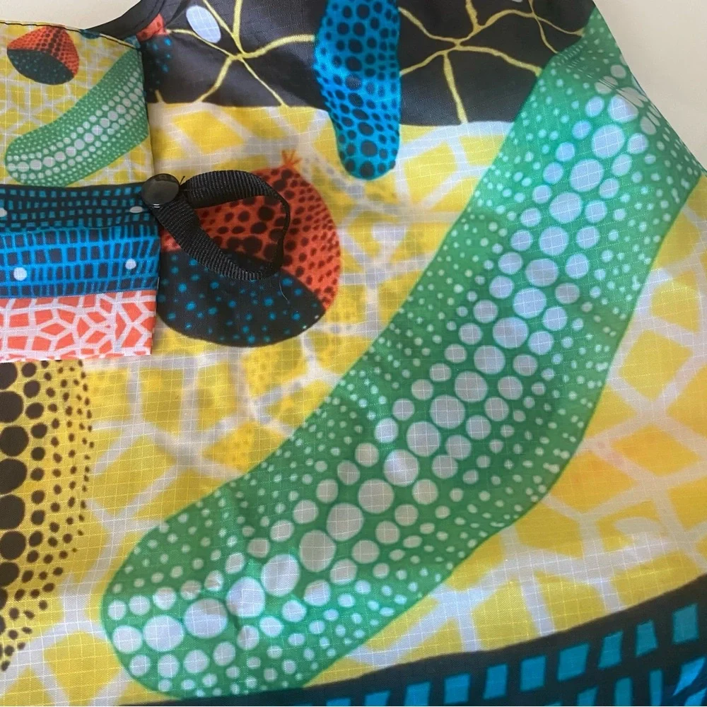 CLASSIC YAYOI KUSAMA LARGE COLORFUL DOTS, PUMPKINS, VEGGIES SHOPPER BAG - Picture 5 of 9